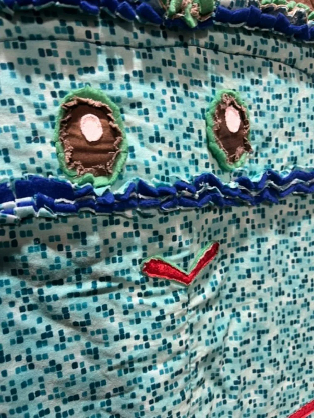Blue & Green Large Monkey Rag Quilt